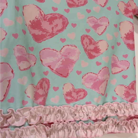 Ruffle Butts Toddler Hearts Short Sleeve Rash Guard 2T - Picture 3 of 5